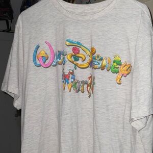 Disney White Tee with Colorful Logo